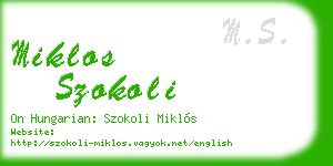 miklos szokoli business card
